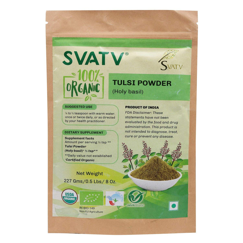 [Australia] - SVATV Tulsi Powder (Holy Basil or Ocimum Sanctum) | Ayurvedic Dietary | Promoting Healthy Hair and Clear Skin | Healthy Immune Function - 227g, 0.5lb, 8oz 