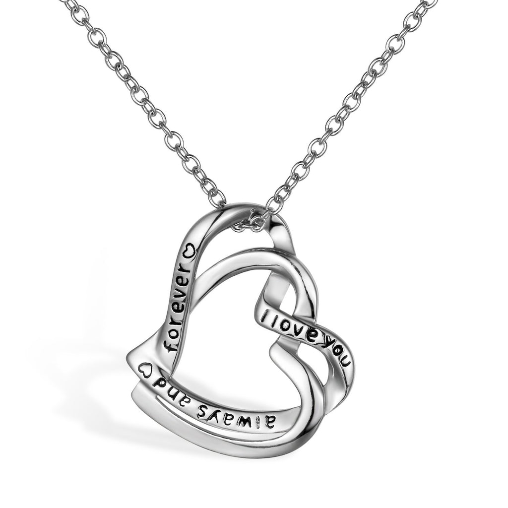 [Australia] - Aroncent Women’s Necklace Chain in 925 Sterling Silver Heart Pendant with “I Love You, Always and Forever” Inscription 