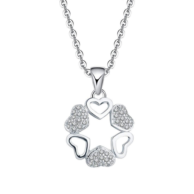 [Australia] - Starchenie Heart Necklace 925 Sterling Silver Six Hearts Knot Pendant Necklace for Women 