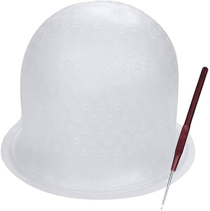 [Australia] - Highlight Caps with Coloring Hair Hook, Frosting Coloring Hat, Professional Salon Silicone Hairdressing Tools 