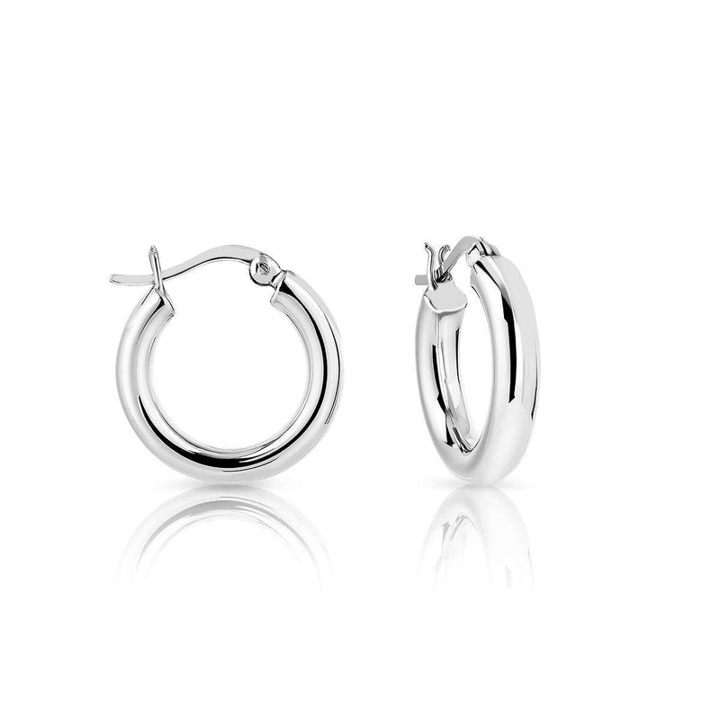 [Australia] - DTPSilver - 925 Sterling Silver Creole Hoops Earrings - Thickness 4 mm - Diameter 20, 30, 40, 50, 60 mm 20 mm 