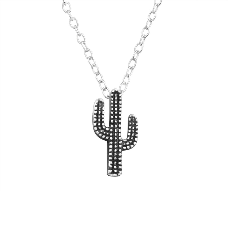 [Australia] - The Rose & Silver Company Women 925 Sterling Silver Cactus Necklace 45cm / 17.7" 