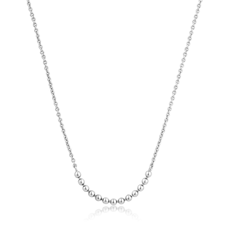 [Australia] - ANIA HAIE 925 Sterling Silver Round Luxury Simplistic Modern Short Ball Bead Necklace for Women 