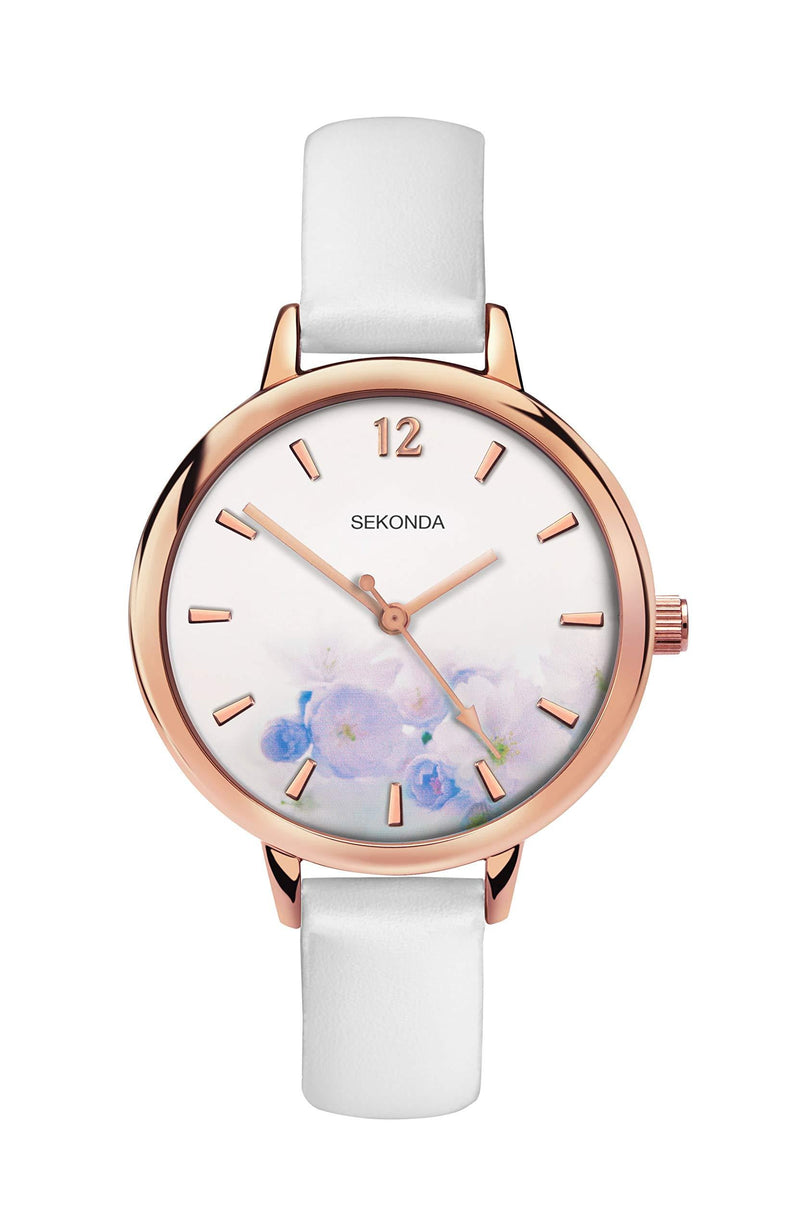 [Australia] - Sekonda White Strap/White Floral Dial 