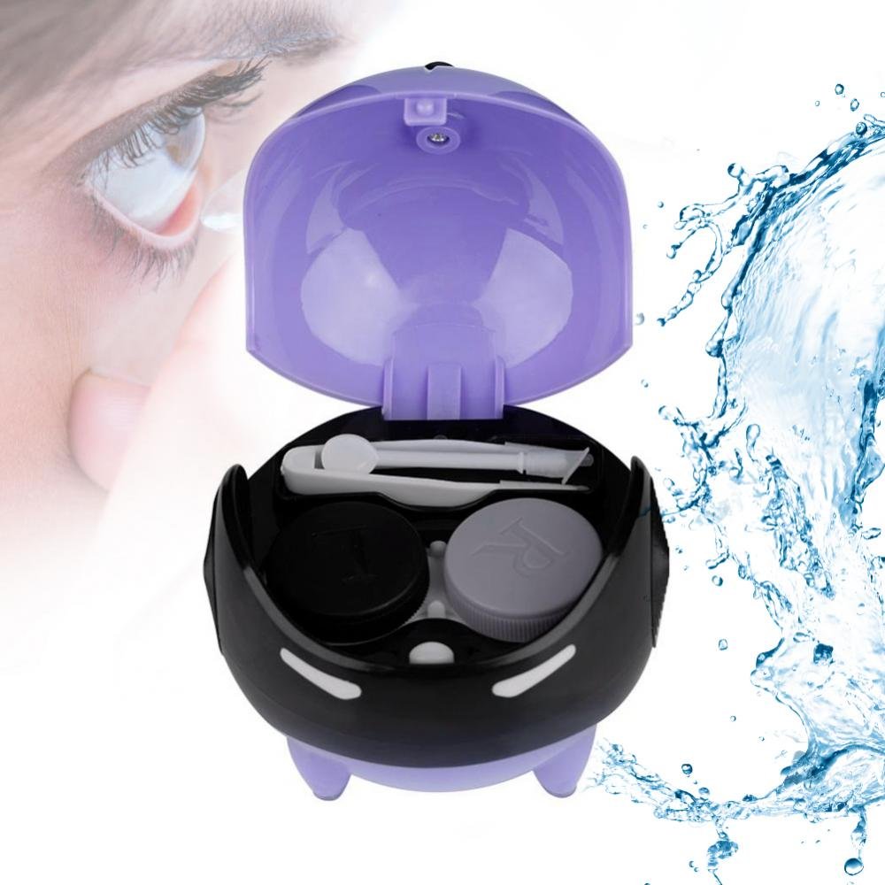 [Australia] - Portable Automatic Contact Lens Ball Mask Washer Cleansing Lenses Cleaner Lens Case, USB Charge(Purple) 