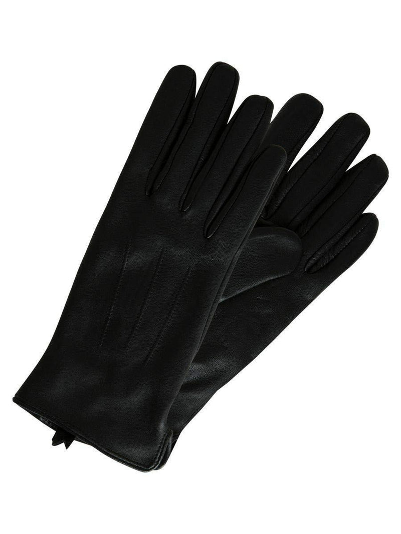 [Australia] - Pieces Women's Pcnellie Leather Glove Noos 7.5 (Manufacturer size: Large) Black 