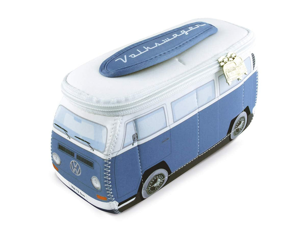 [Australia] - BRISA VW Collection - Volkswagen Hippie Bus T2 Camper Van 3D Neoprene Small Universal Bag - Makeup, Travel, Cosmetic Bag (Neoprene/Blue) Small (23 x 11 x 8 cm) Blue 