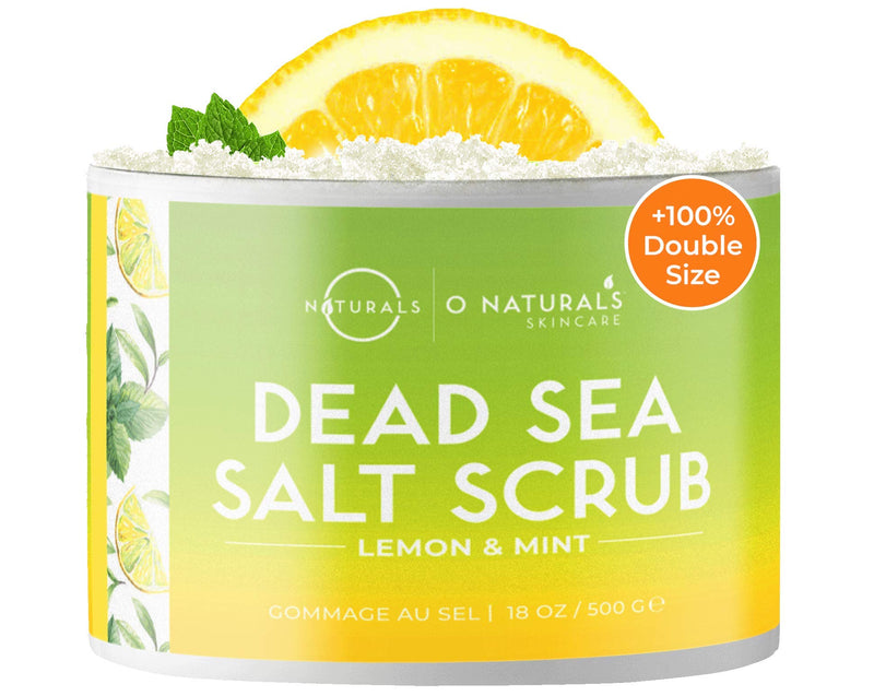 [Australia] - Dead Sea Salt Natural Organic Exfoliating Lemon & Mint Essential Oil Face Body & Foot Scrub. Cleansing, Hydrating, Firming, Dead Skin Ingrown Hairs, Anti Cellulite, Acne, Calluses Men & Women 500gr 