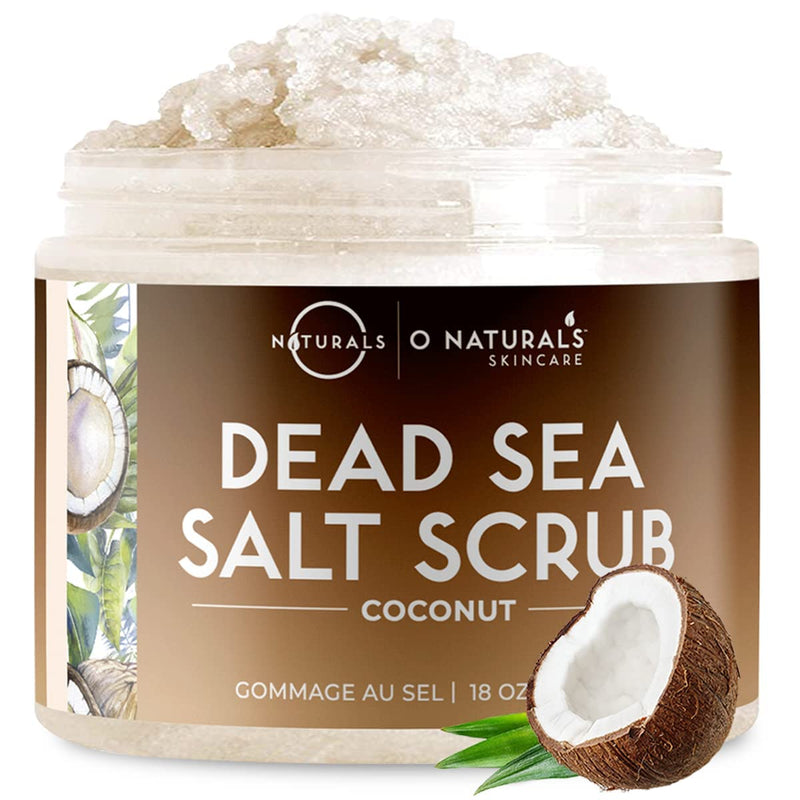 [Australia] - O Naturals 510g Ultra Hydrating Coconut Dead Sea Salt Scrub - Skin Smoothing Body Scrub Exfoliator & Foot Scrub, Body Exfoliator & Exfoliating Face Scrub - Facial Scrub 