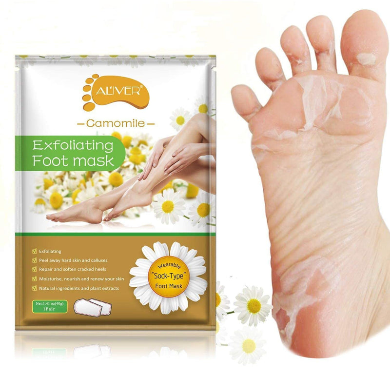 [Australia] - 2 Pairs Exfoliant Foot Peel Mask for Soft Feet in 3-7 Days, Exfoliating Booties for Peeling Off Calluses & Dead Skin, Baby Your feet, for Men & Women (Chamomile) 