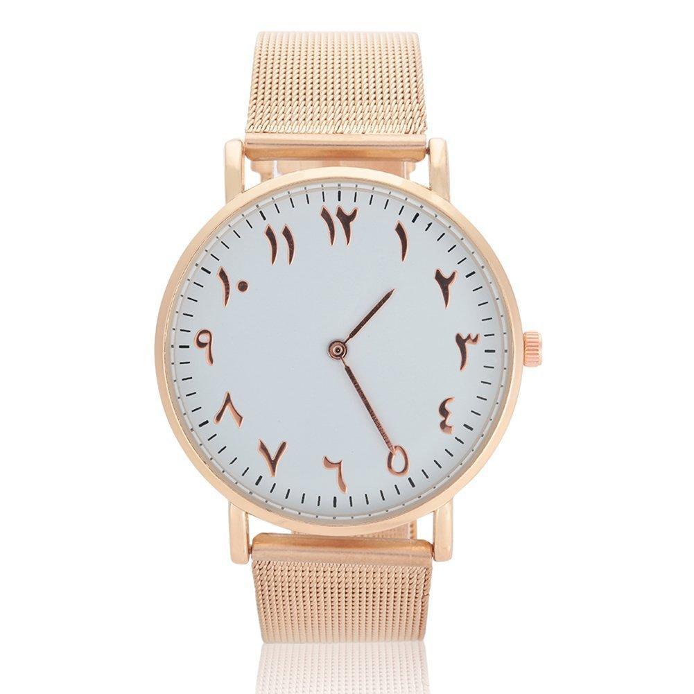 [Australia] - Watches for Women, Quartz Movement Stainless Steel Strap Analog Round Dial Watch Wristwatch(Rose Gold) Rose Gold 