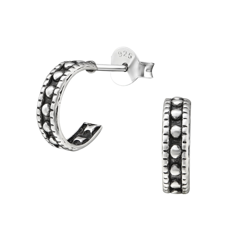 [Australia] - The Rose & Silver Company Women 925 Sterling Silver Half Hoop Stud Earrings 