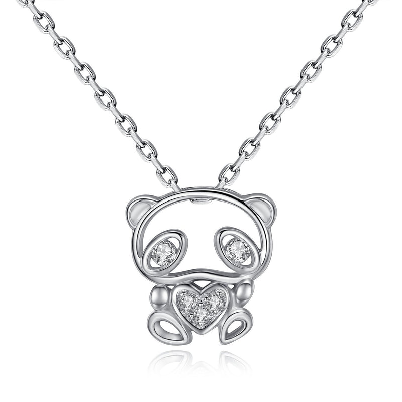 [Australia] - Panda Bear Necklace for Women Girls 925 Sterling Silver Cubic Zirconia Animal Jewellery -VIKI LYNN 