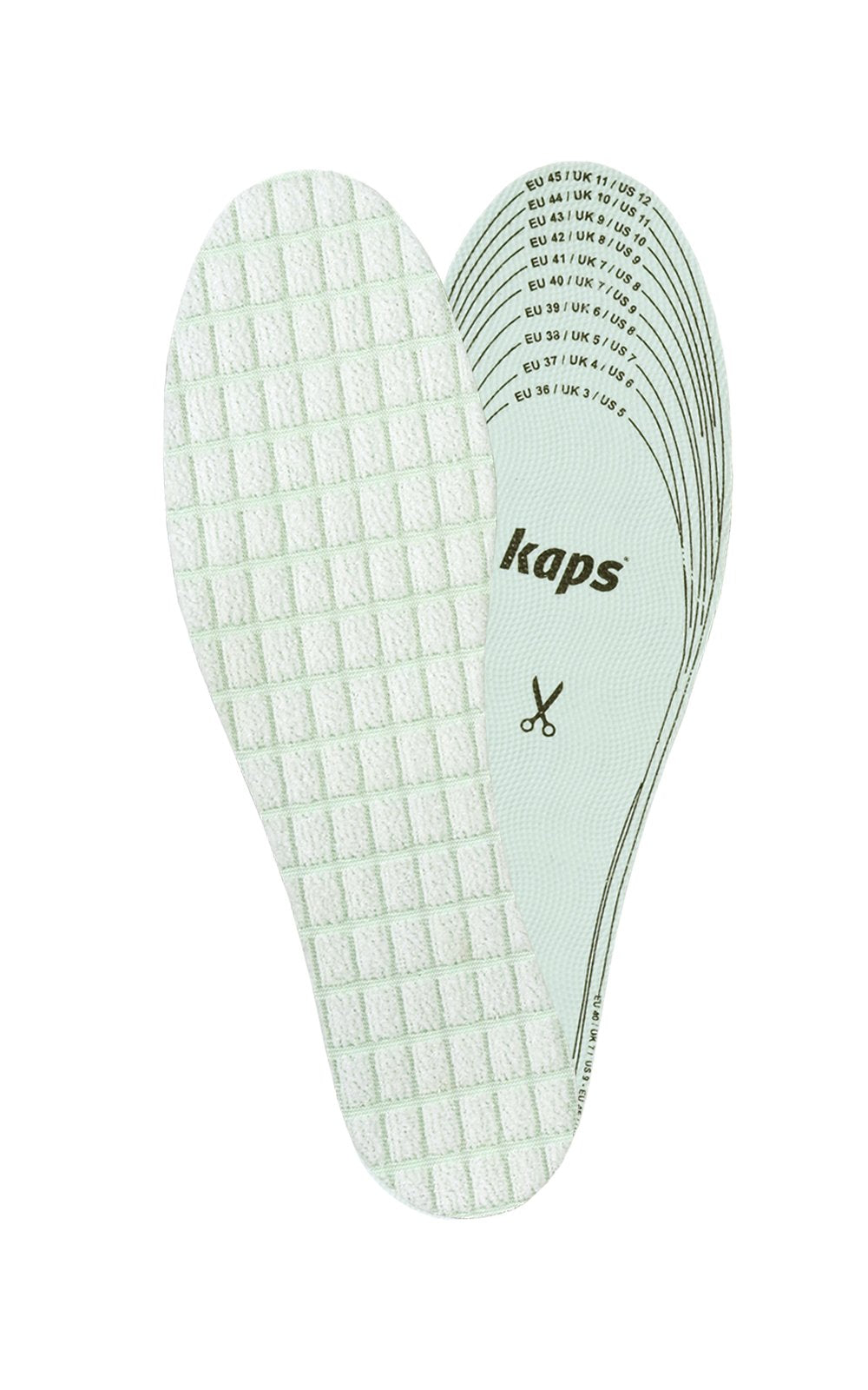 [Australia] - Kaps Antifungal Insoles with Bamboo, Alum and Charcoal, Shoe Insoles Men Women Against Athletes Foot Mycosis and Odour, White, Cut to Fit Cut to Size 
