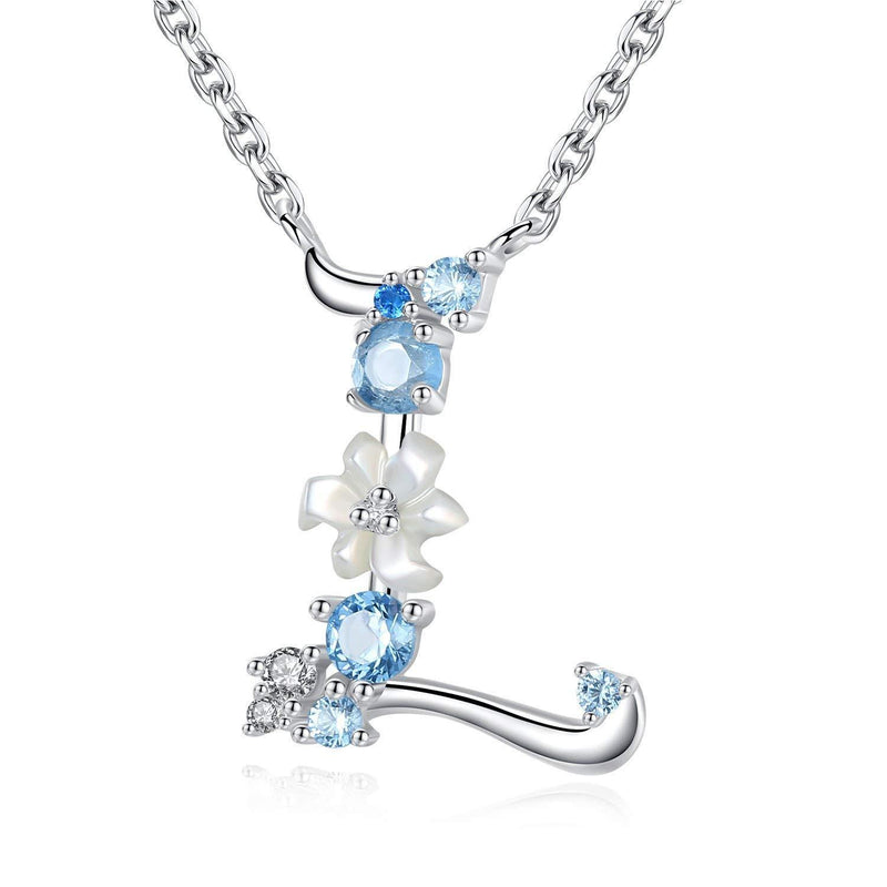 [Australia] - VIKI LYNN Initial Necklace 925 Sterling Silver Cubic Zirconia Letter Personalised Gifts for Girls Letter L 
