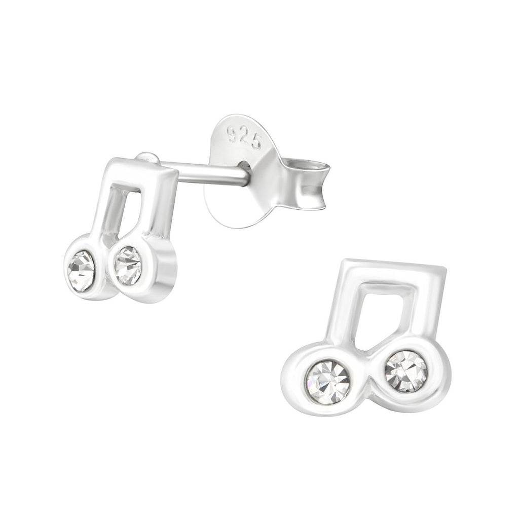 [Australia] - The Rose & Silver Company Women 925 Sterling Silver Tiny Music Note Stud Earrings 