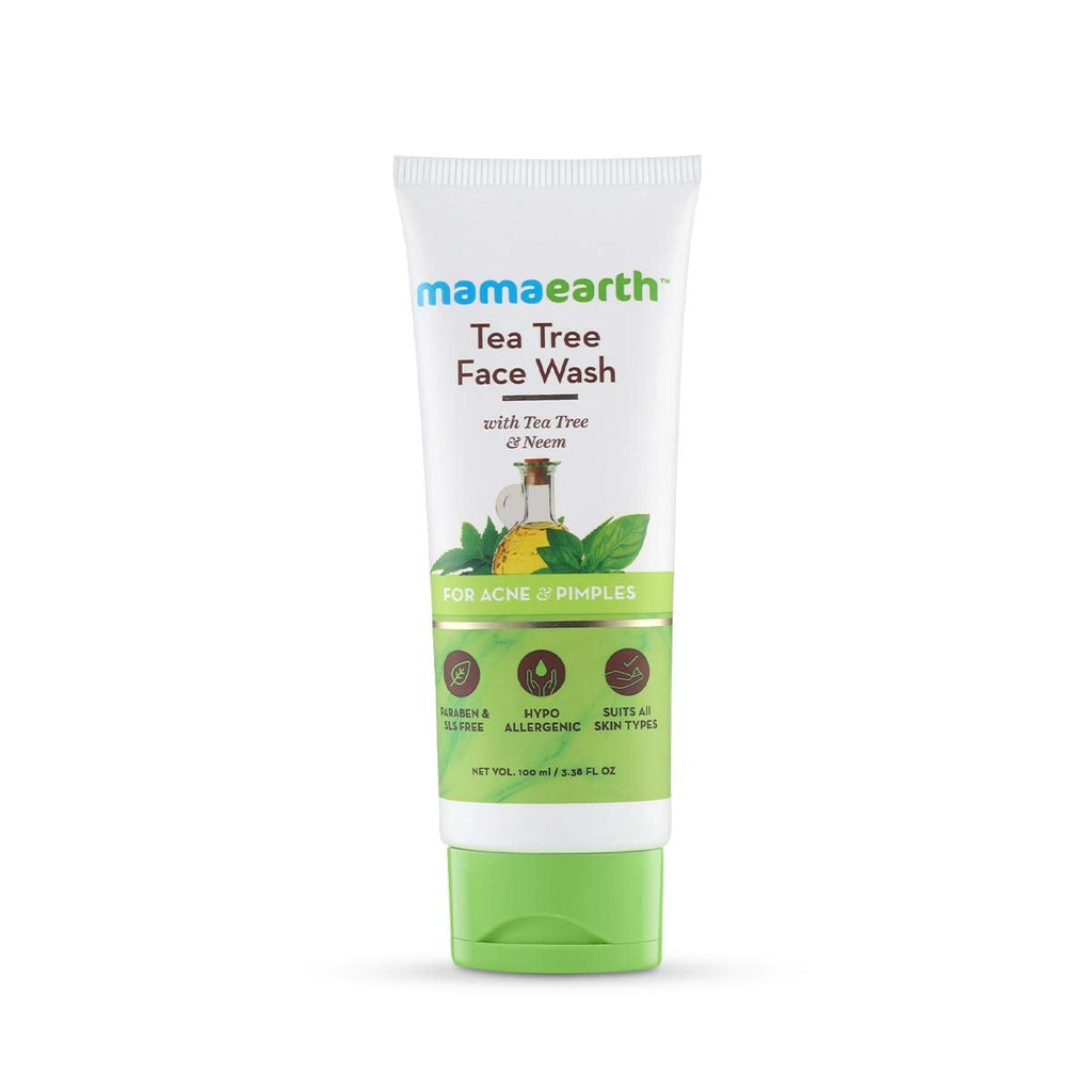[Australia] - Mamaearth Tea Tree Natural Face Wash for Acne & Pimples Wash 100 ml - For Normal & Dry Skin 