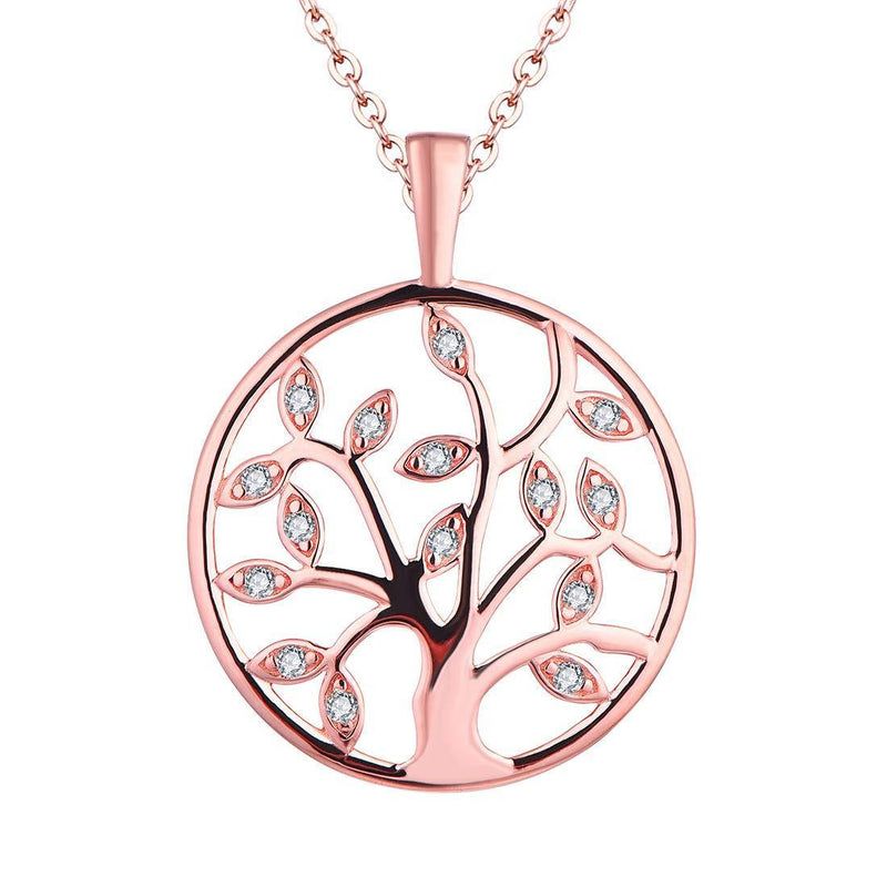 [Australia] - starchenie Rose Gold Tree of Life Necklace 925 Sterling Silver Family Tree Pendant Necklace Jewellery for Women 