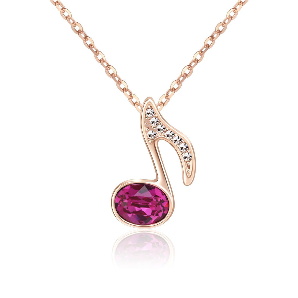 [Australia] - Kruckel Music Lovers Piano Drum Saxophone Trumpet Guitar Violin Karaoke Rose Gold Plated Necklace Made with Swarovski® Crystals - 5071040 