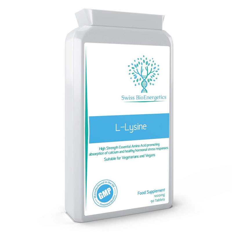 [Australia] - L-Lysine Tablets 1,000mg 90 Tablets - High Strength Essential Amino Acid Promoting Absorption of Calcium and Healthy Hormonal Stress Responses 