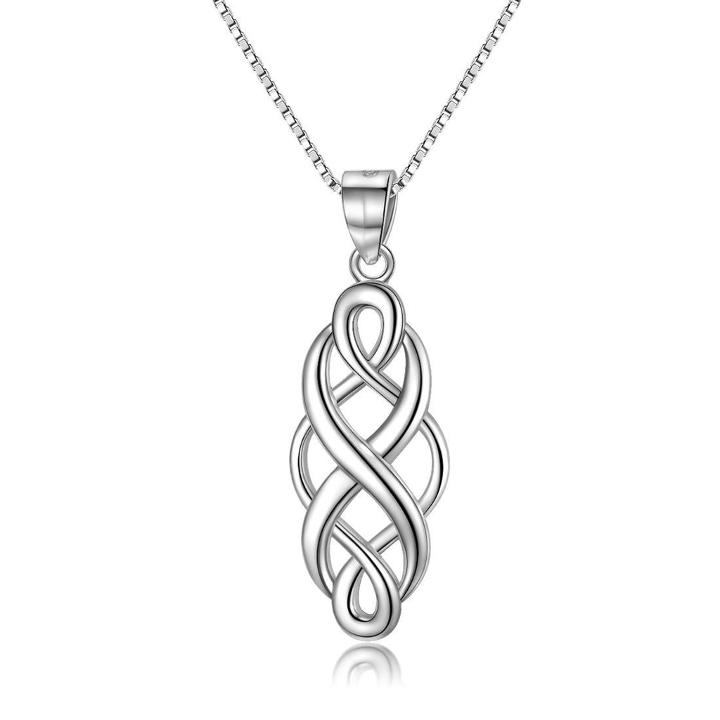 [Australia] - GOXO Celtic Knot Necklace 925 Sterling Silver Good Luck Polished Cat Dog Cross Pendant Necklace for Women Girls 