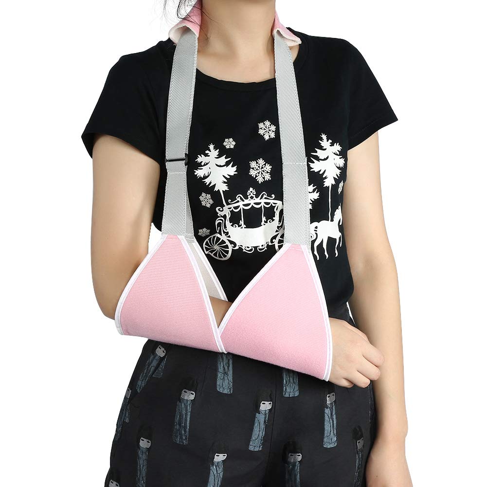 [Australia] - Arm Slings for Shoulder Adjustable Women Child Elbow Brace for Broken & Fractured Bones Recovery Subluxation, Dislocation, Sprains, and Strains(Pink) Pink 