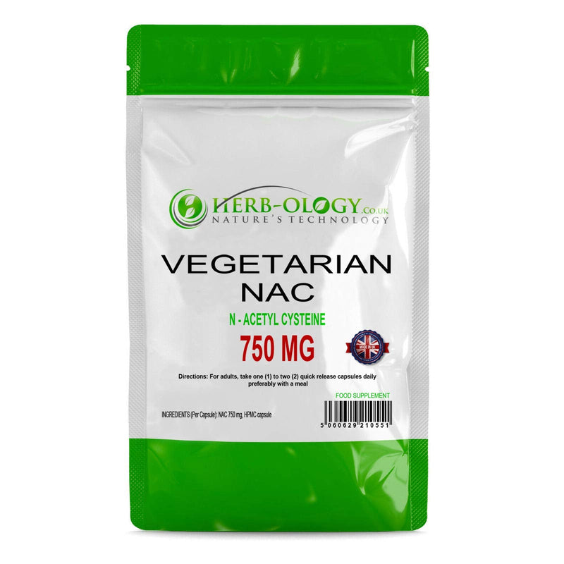 [Australia] - Herb-Ology N Acetyl Cysteine NAC Supplement | 60 N-Acetyl Cysteine Vegetarian Capsules - 750mg per Capsule | N-Acetylcysteine Supplements | Free from Fillers & Manufactured in The UK 60 Count (Pack of 1) 