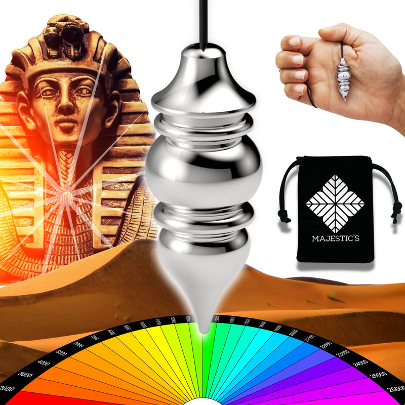 [Australia] - Esoteric / Oracle Pendulum - Egyptian Pendulum Venus with Witnesses - Radiesthesia Pendulum - Chrome - 26 g 