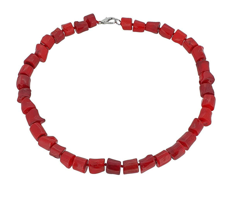 [Australia] - TreasureBay Natural Red Coral Necklace with Spring Ring Clasp 