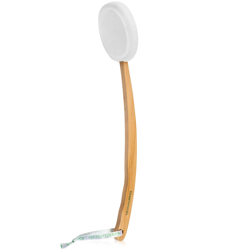 [Australia] - Lotion Applicator for your Back, Legs, Feet - Long Curved Easy Reach Wooden Handle Body Brush for Suntan, Sunless Self Tanning, Skin Cream, Acne, Body Wash - Men and Women 