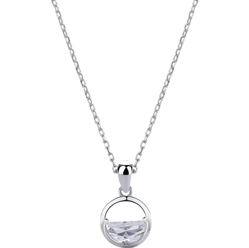 [Australia] - iszie jewellery 925 sterling silver little half crystal pendent ladies fashion necklace 