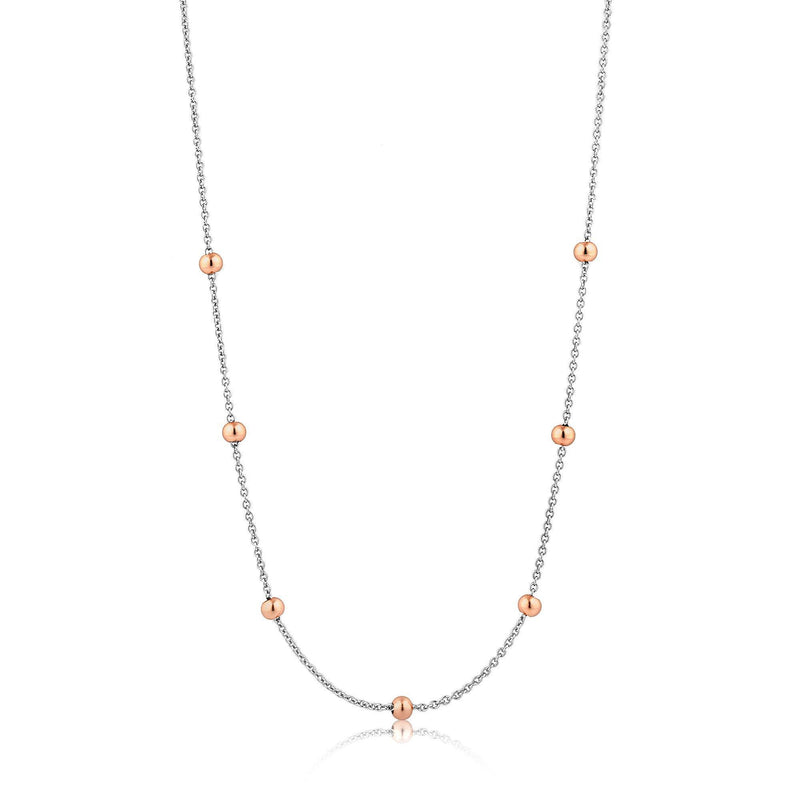 [Australia] - ANIA HAIE Sterling Silver Long Metal Bead Ball Two Tone Modern Layering Necklace 