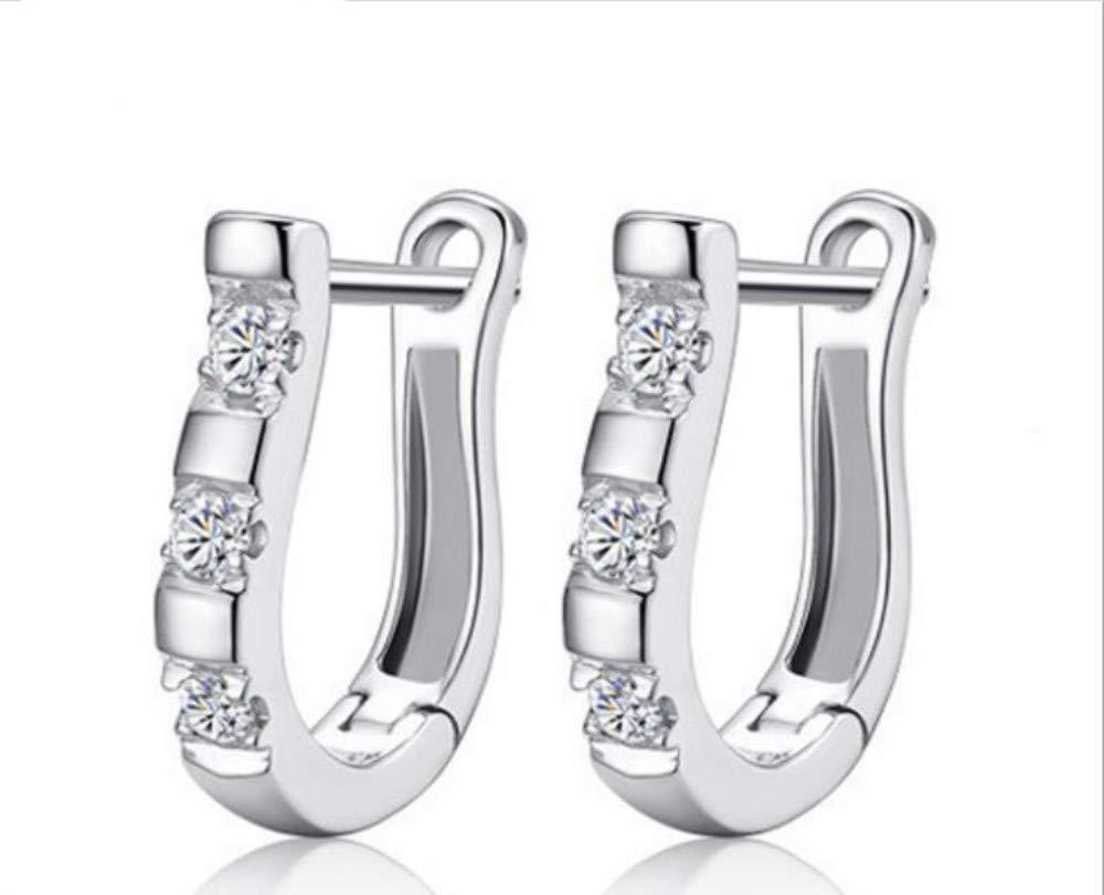 [Australia] - Row_120cc Women's Sterling Silver Ear Hoop Earrings Ear Stud (D) 2 Count (Pack of 1) D 