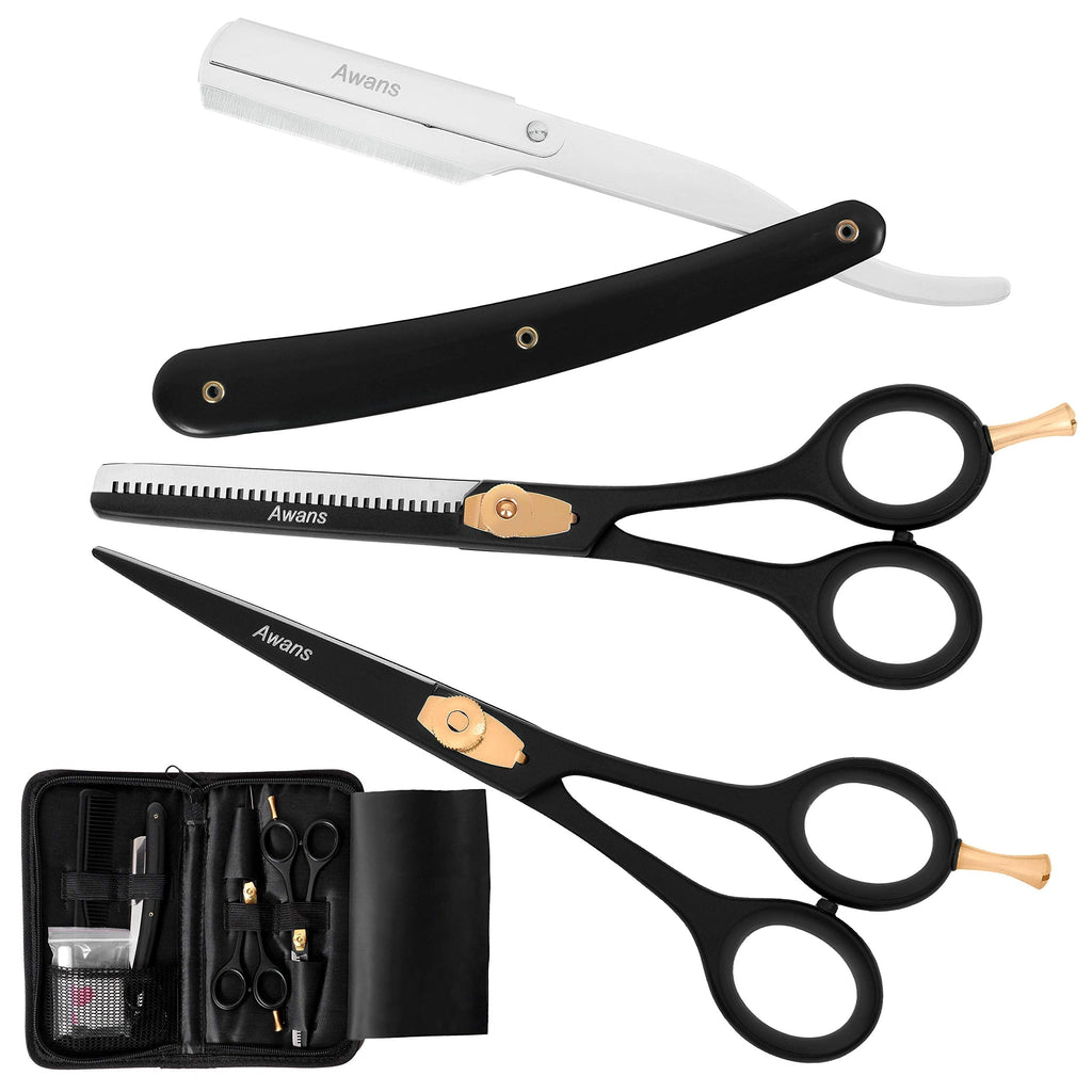 [Australia] - Awans Professional Hairdressing Scissors Set - Hairdresser Scissors Set, Sharp Razor Edge 6 inches Hairdresser Shears Set - Package includes 1 x Barber Scissor + 1 x Thinning Shear 