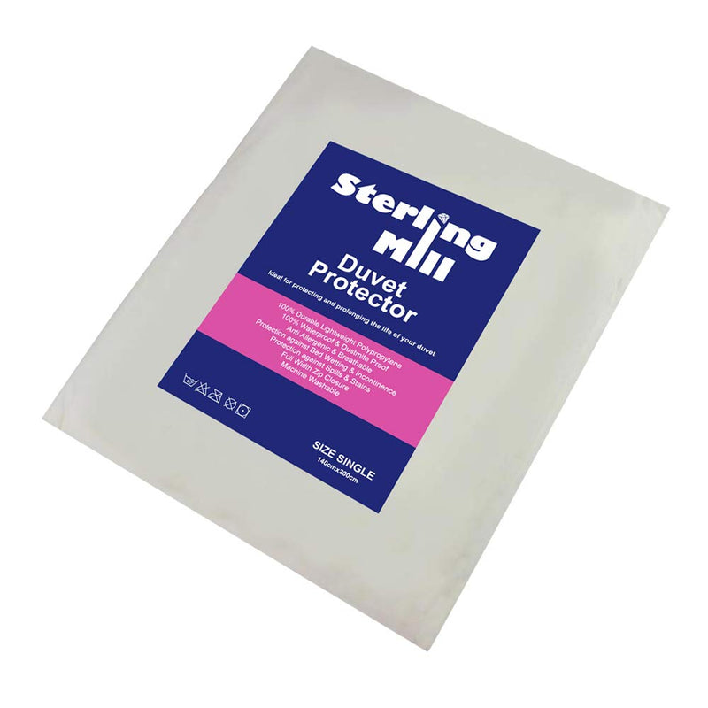 [Australia] - STERLING MILL WATERPROOF ANTI ALLERGY ZIPPED QUILT DUVET PROTECTOR COVER SINGLE DOUBLE KING SUPERKING (Single) White 