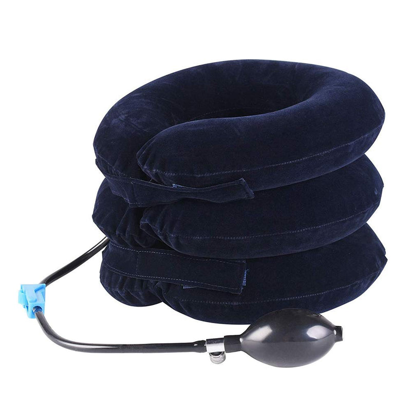 [Australia] - TEEROVA Cervical Neck Traction Collar Device Inflatable Spine Alignment Pillow Instant Pain Relief for Chronic Neck and Shoulder Pain (Blue) Blue 