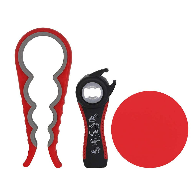 [Australia] - CODIRATO 3 Packs Jar Opener Rubber Bottle Opener with Silicone Jar Gripper Lid Opener for Kitchen Low Hand Arthritis Elderly Women 