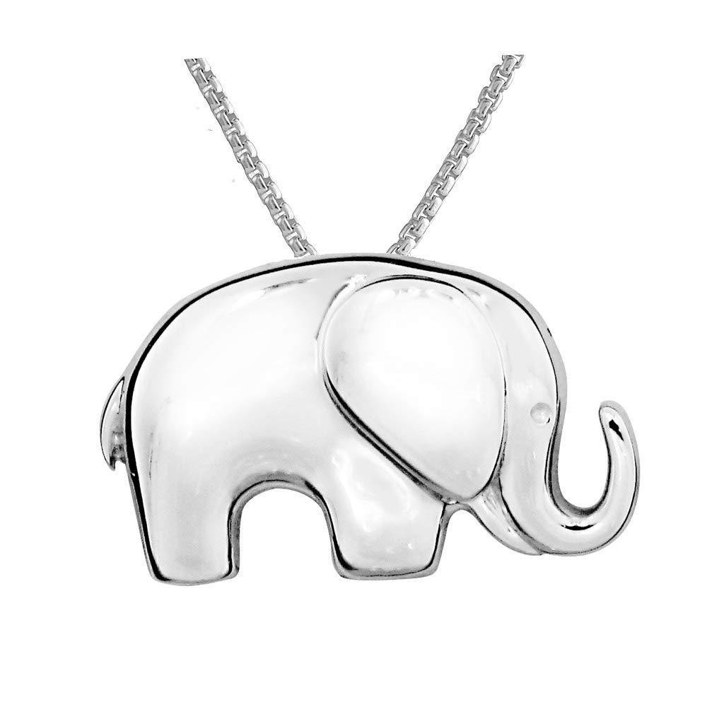 [Australia] - Paul Wright 925 Sterling Silver Elephant Pendant Necklace, 41cm plus 5cm Extender 