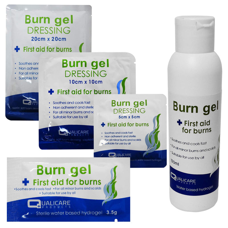 [Australia] - Qualicare Emergency First Aid Burns Care Scalds Sunburn Dressings Cooling Gel - 3.5g Sachets, 5 Packets 3.5g Sachet 5 - Pack 
