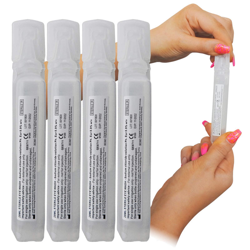 [Australia] - Qualicare Sterile Sodium Chloride First Aid Eyecare Eye Wash Solution Pods - 10x 20ml Pod 10 Pod Pack 