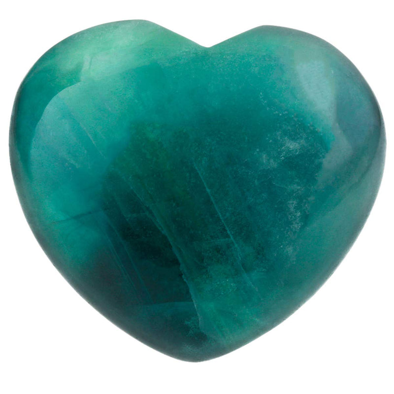 [Australia] - KYEYGWO Green Fluorite Puff Heart Healing Crystals Love Stone, Pocket Stones Palm Worry Stone for Reiki Meditation Balancing, 1.7" (1 PCS) 02-Green Fluorite 