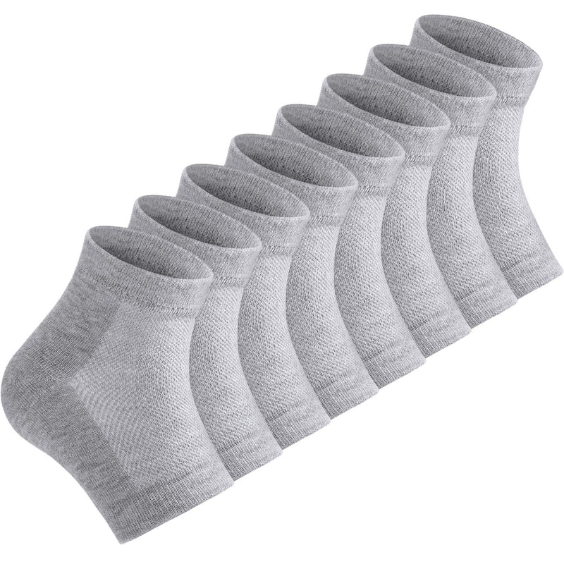 [Australia] - Soft Gel Heel Socks Ventilate Open Toe Socks 4 Pairs for Dry Hard Cracked Skin Moisturizing Day Night Care Skin (Gray) 