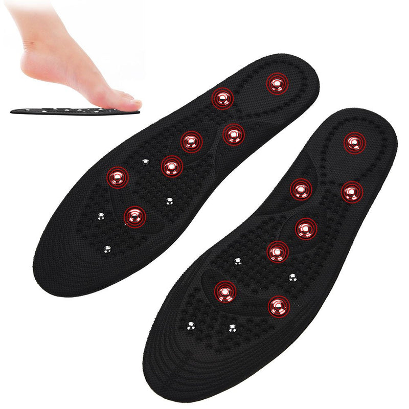 [Australia] - Magnetic Massage Insoles, Breathable Sweatproof Health Foot Insoles Boots Pads, Magnetic Shoe Inserts Health Foot Care Pads Reflexology Pain Relief 11.4 x 7.7 INCH 