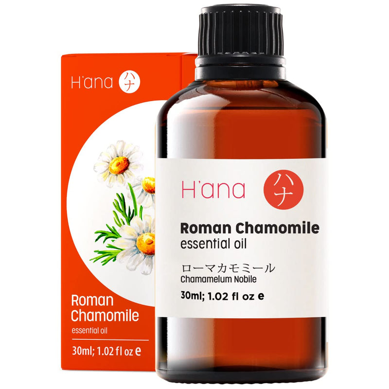 [Australia] - H’ana Roman Chamomile Essential Oil (1.02 Oz) – Floral, Skin-Soothing and Calms Stress – Pure, Natural Roman Chamomile Oil 30 ml (Pack of 1) 