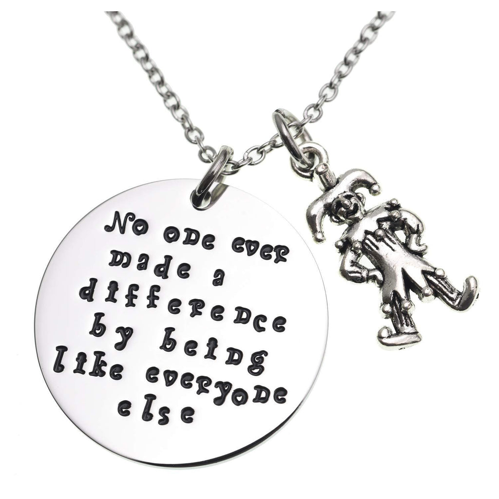 [Australia] - LParkin No One Ever Made a Difference by Being Like Everyone Else Circus Charm Necklace for Her Quote Necklace Charm Inspirational Gifts for Her The Greatest Showman Movie 