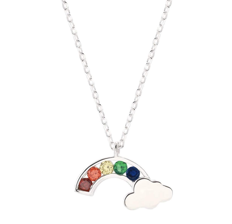 [Australia] - iszie jewellery 925 sterling silver sweet little rainbow pendent girl ladies fashion necklace 