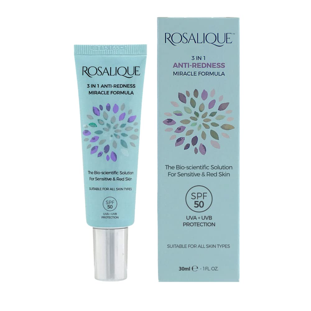 [Australia] - Rosalique 3 in 1 Anti-Redness Miracle Formula Colour Corrector SPF50 for Hypersensitive and Redness Prone Skin, Suitable for All Skin Types 1 x 30 ml 