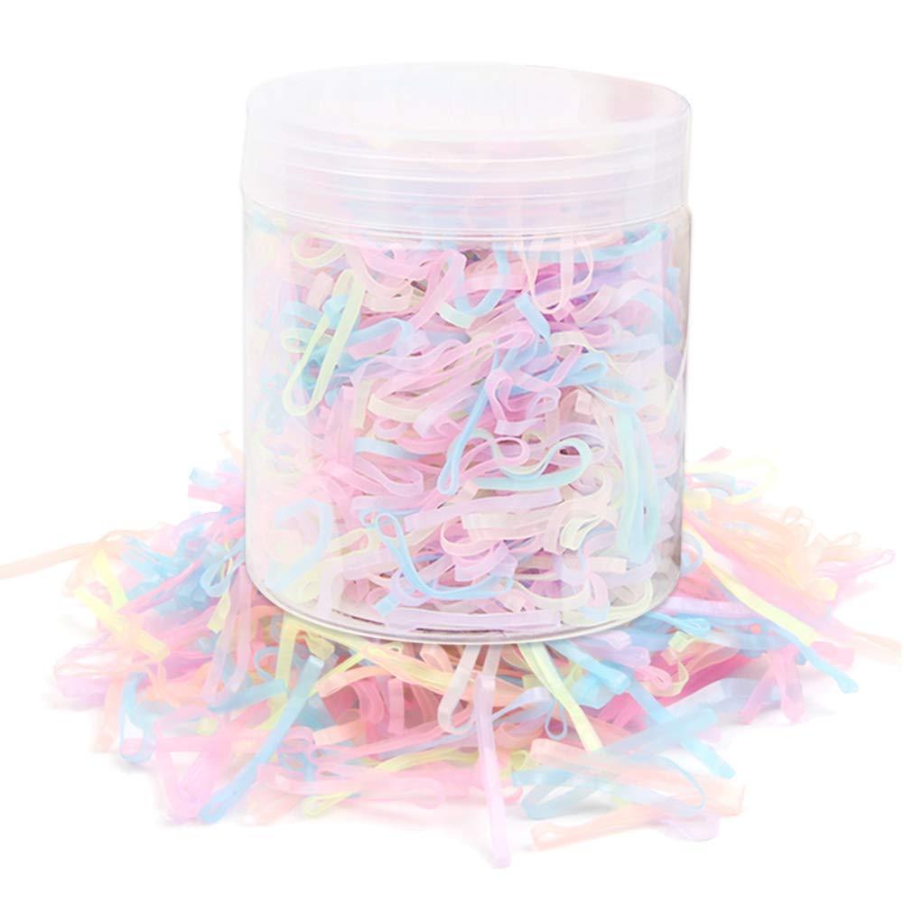 [Australia] - Hair Elastics Kids, 2000 Pieces Small Disposable Clear Elastic Rubber Hair Ties, No Slip Blonde Colored Bands For Girls Toddlers Braids Hair, With Free Box 