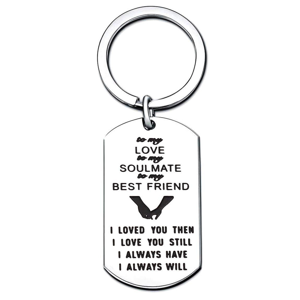 [Australia] - Couple Key Chain Valentine Gifts to My Love/Soulmate/Best Friend I Love You Then and I Always Will (Key Chain) 