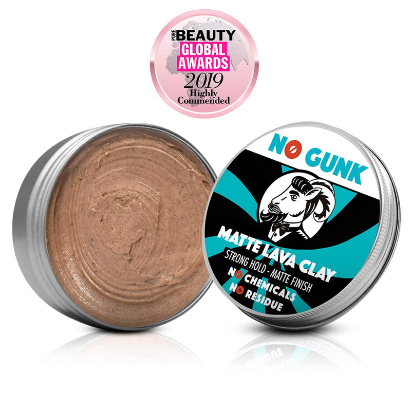 [Australia] - NO GUNK 100% Natural Hair Styling Clay For Men - Strong Hold - Matte Finish - Natural & Organic Ingredients - Matte Lava Clay (Original, 50g) Original 50 g (Pack of 1) 
